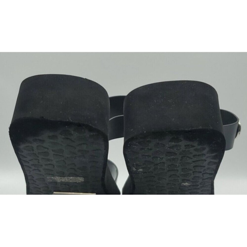 Brighton Sandals Size 10 Leather Black Medallion Wedge Cushioned Slip On - Picture 10 of 14